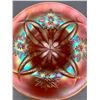 Image 3 : Dugan Carnival Glass Pumpkin Peach Opal Four Flowers Dessert Plate Circa 1909