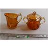 Image 1 : Carnival Glass Cream and Sugar Set