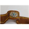Image 2 : Vintage Childrens Holster Set - Leather, Silver and Turquoise Decoration