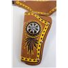 Image 3 : Vintage Childrens Holster Set - Leather, Silver and Turquoise Decoration