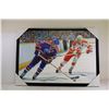 Image 1 : *Canvas Print Oilers Wayne Gretzky vs Flames Lanny McDonald - 37.5 x 26.25