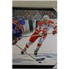 Image 4 : *Canvas Print Oilers Wayne Gretzky vs Flames Lanny McDonald - 37.5 x 26.25