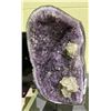 Image 2 : AMETHYST CATHEDRAL GEODE WITH CALCITE ON STAND APPROX 18.5" RETAIL $6500