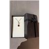 Image 1 : GARNET AND DIAMOND NECKLACE 1.1CT PEAR CUT RICH DEEP RED, STERLING SILVER