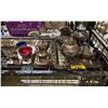 Image 1 : SHELF LOT OF CUPS, TEA POTS AND MORE