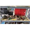 Image 2 : SHELF LOT OF C CLAMPS, WRENCHES, HOOKS AND MORE