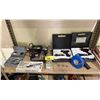 Image 1 : SHELF OF BUTANE GAS SOLDERING TOOL, FINISHING SANDER, AUGER AND MORE