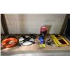 Image 1 : SHELF OF 100METER MEASURING TAPE CONCRETE ADHESIVE ANCHORING KIT, DEPTH FINDER, STEEL FISH TAPE AND