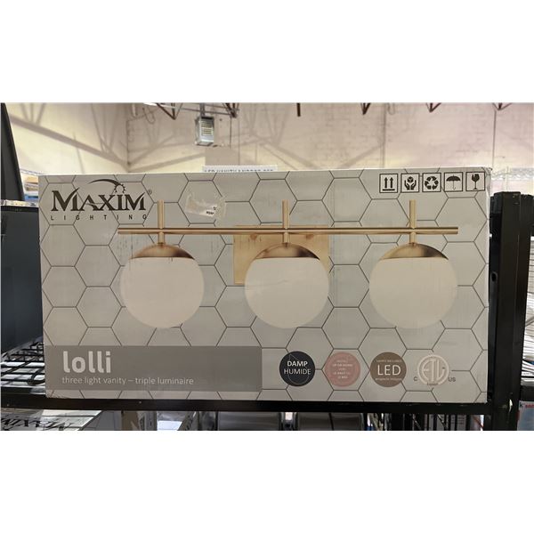 MAXIM LIGHTING LOLLI THREE-LIGHT VANITY