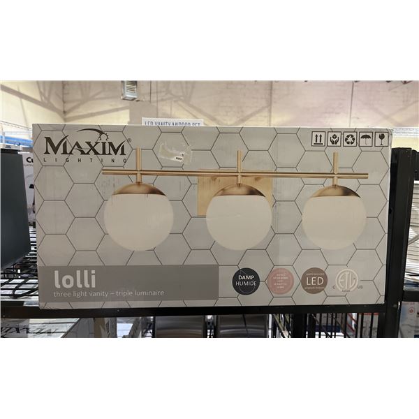 MAXIM LIGHTING LOLLI THREE-LIGHT VANITY