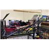 Image 1 : SHELF LOT OF ASSORTED FISHING RODS AND TACKLE BOX