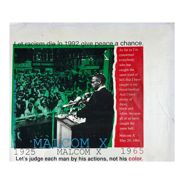 スティーブ·カウフマン　マルコムＸスクリーン Malcolm X (State 3) by Steve Kaufman (1960-2010)