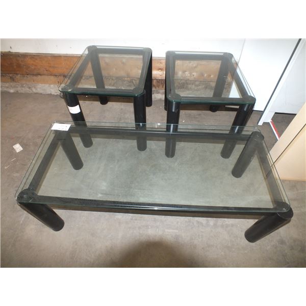 3pc Glass top Coffee Table Set