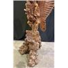Image 8 : LARGE HAND CARVED VISHNU ON GARUDA WOOD SCULPTURE 83" X 42"