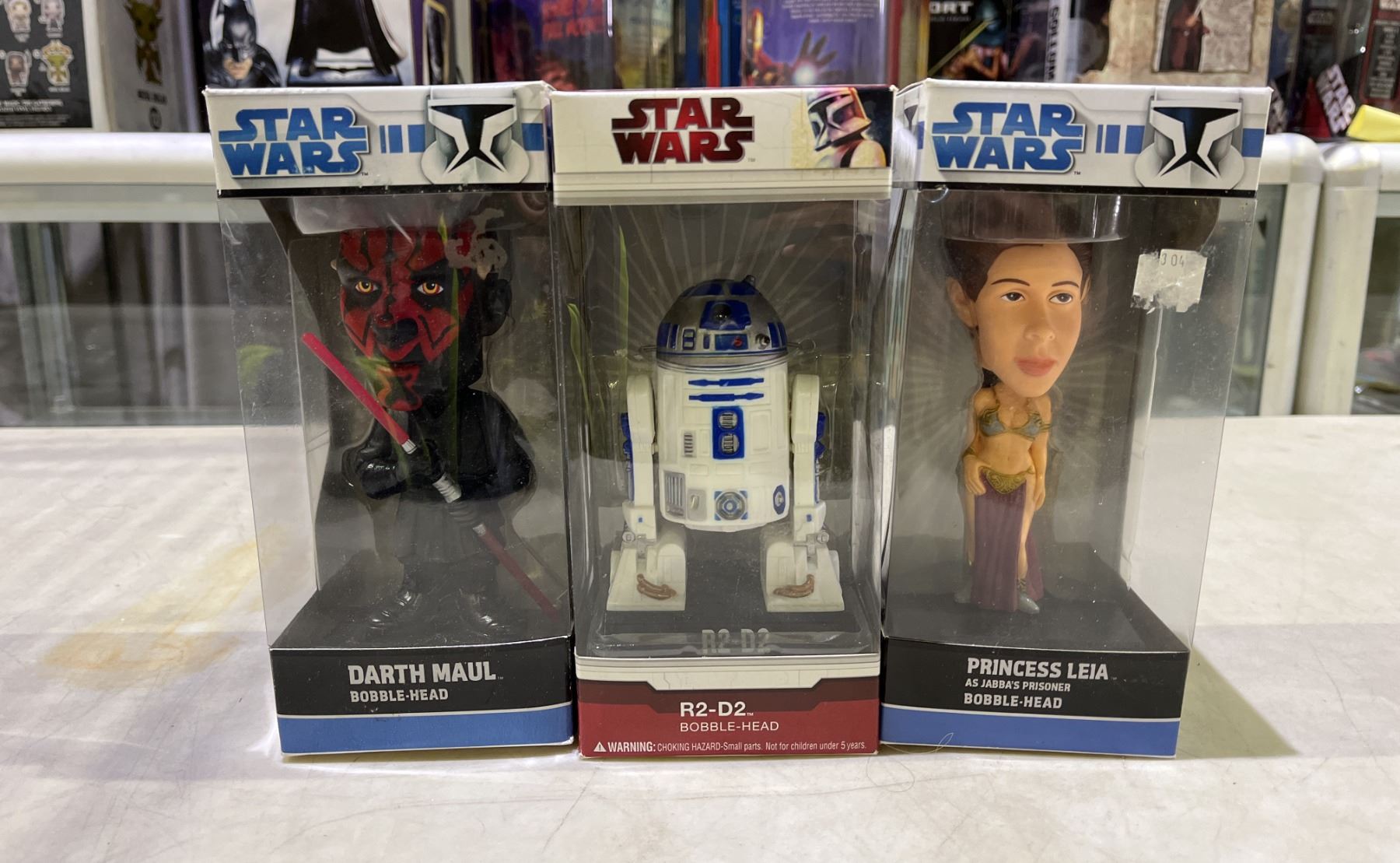 Maul R2 D2 3 FUNKO STAR WARS BOBBLE HEADS INCLUDING; R2-D2, DARTH MAUL & PRINCESS ...