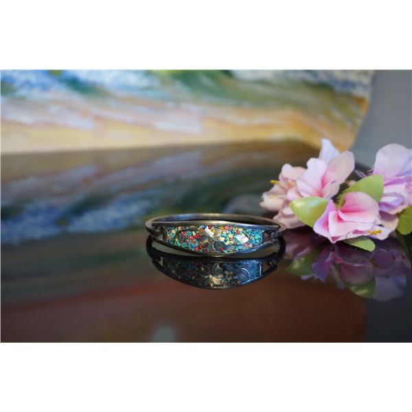 Vintage Taxco silver bracelet, Mexico silver Bangle bracelet