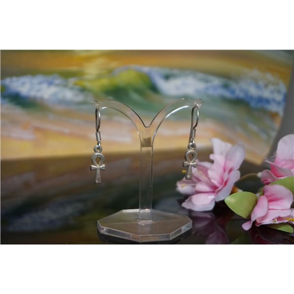 Vintage Silvet Celtic cross earrings