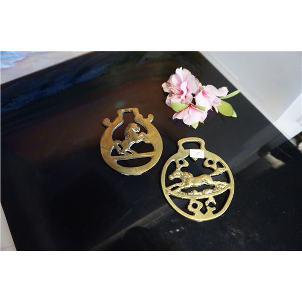 Vintage Horse Brass Rearing Horse Invicta Kent Pub Brasses 1940s Harness Ornaments, brass decor,