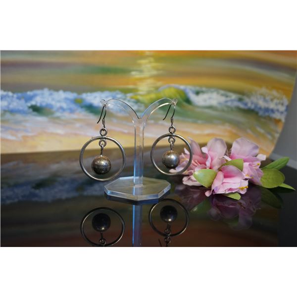 Vintage very large silver earrings