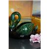 Image 2 : Blue Mountain Pottery Green Ceramic Swan, Retro Pottery, Large Figurine Glazed Pottery,Made Canada