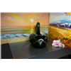 Image 3 : Blue Mountain Pottery Green Ceramic Swan, Retro Pottery, Large Figurine Glazed Pottery,Made Canada