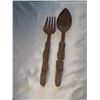 Image 1 : Pair of Asian handcurved wood spoon and fork