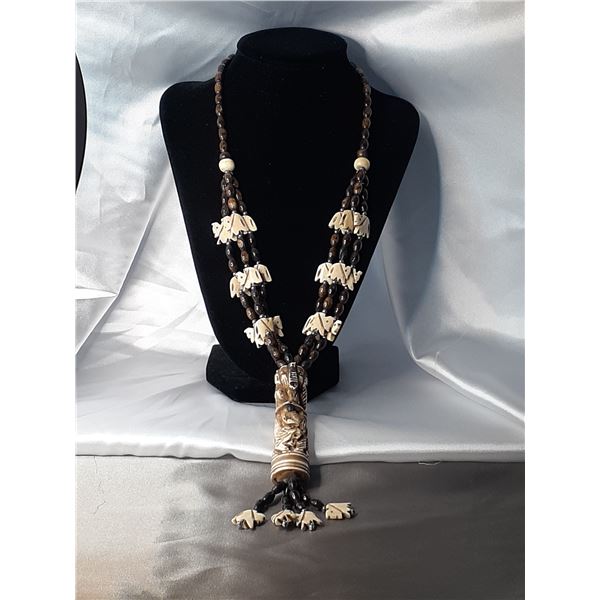 Vintage bone handcarved necklace