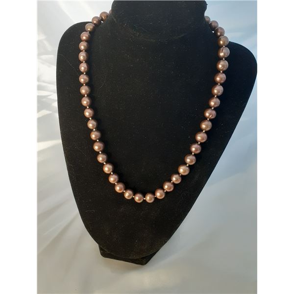 Vintage knotted fresh water purple pearls