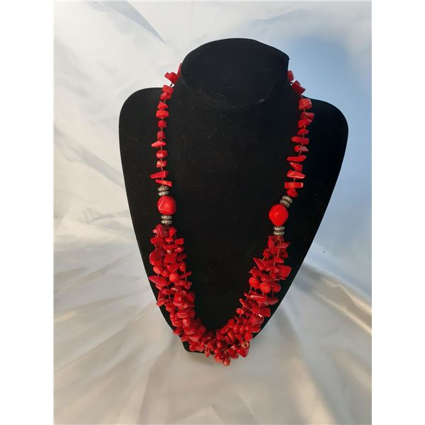 Vintage red coral necklace