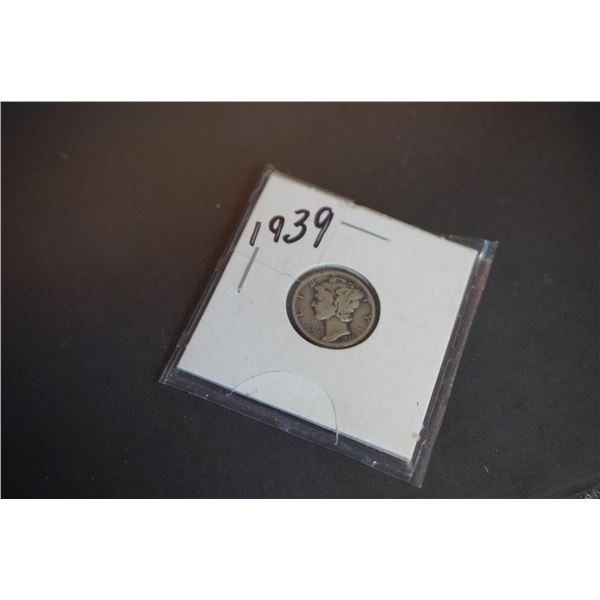 Silver coin dime 1939, US coin