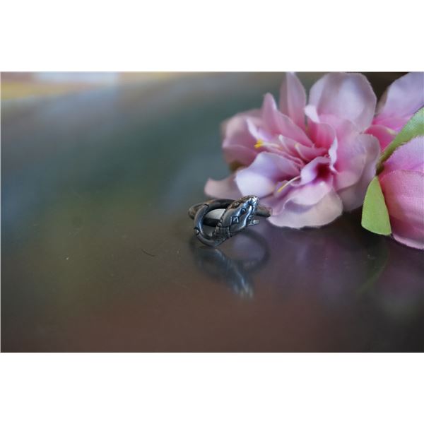 Vintage snake silver ring, size adjustable