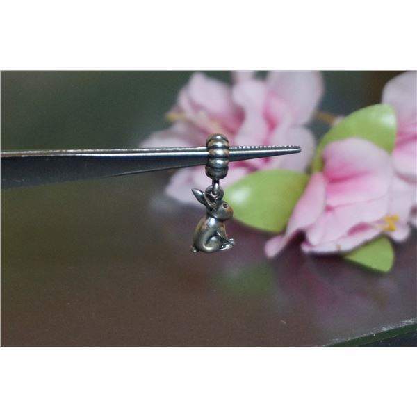 Vintage Pandora Ale silver bead, Bunny, Easter gift