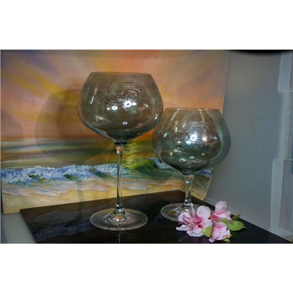 Pair of Slovakian Blown glasses