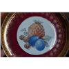 Image 2 : Limoges Rehausse Main Painted Plate, Still life with pineapple and plumps,Cabinet Plate