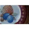 Image 3 : Limoges Rehausse Main Painted Plate, Still life with pineapple and plumps,Cabinet Plate
