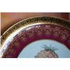 Image 4 : Limoges Rehausse Main Painted Plate, Still life with pineapple and plumps,Cabinet Plate