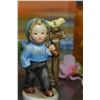 Image 2 : Vintage Porcelain figurine & frame plaque, 1960’s Napco Japan Vagabond Porcelain boy with bird