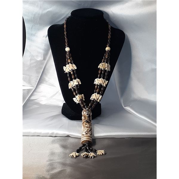 Vintage bone handcarved necklace