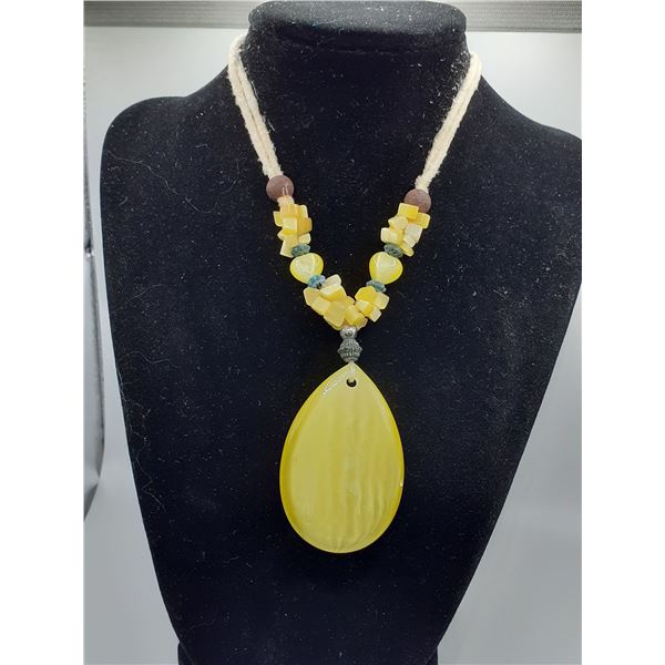 Vintage necklace with large stone pendant
