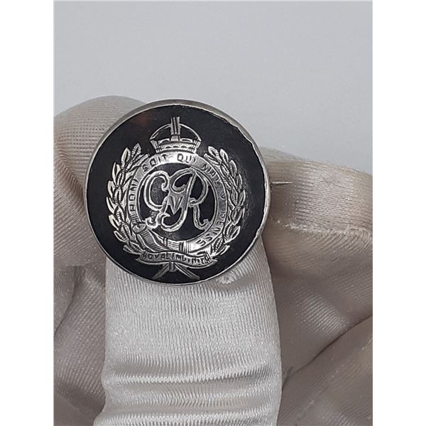 Victorian silver CR brooch