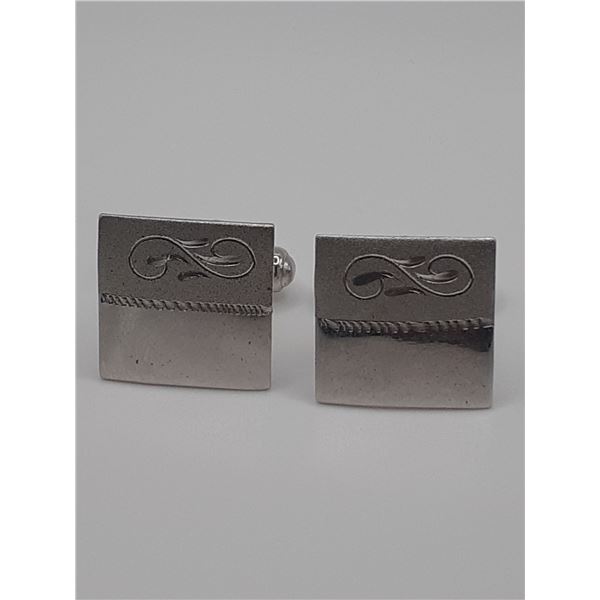 Mid Century silver cuff links