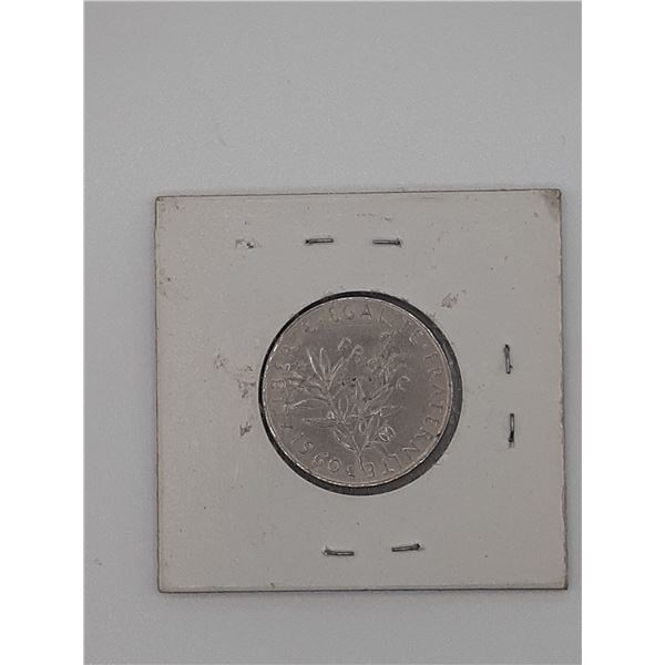 1960s 1 frank silver coin