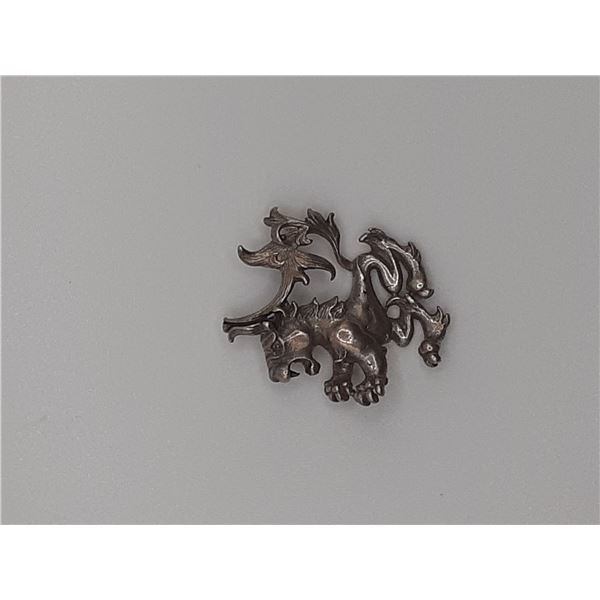 Antique Silver German lion pendant
