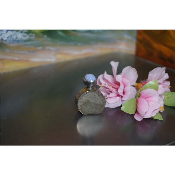 Vintage Silver Perfume bottle with faux opal