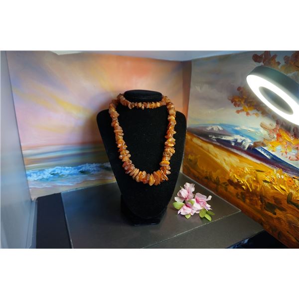 Antique natural Amber necklace 29 inch long 66,58 gram