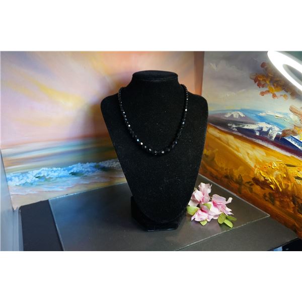Victorian Jet faceted beaded necklace