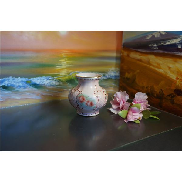 Vintage Feltmann Weiden BavariaW.Germany Wien pink porcelain Vase