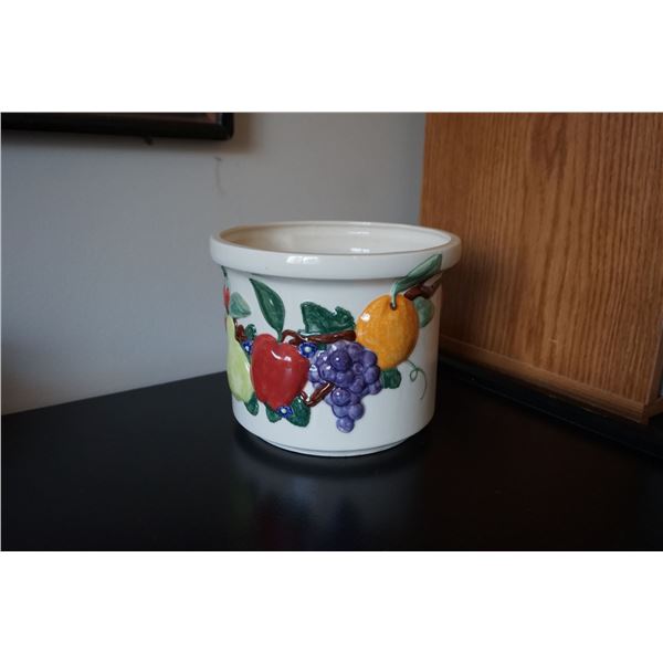 Vintage white ceramic handpainted planter