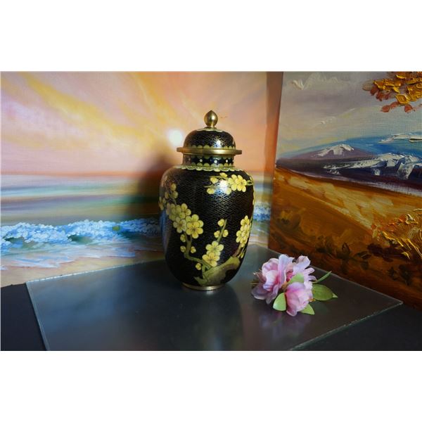 Mid Century cloisonne Asian vase