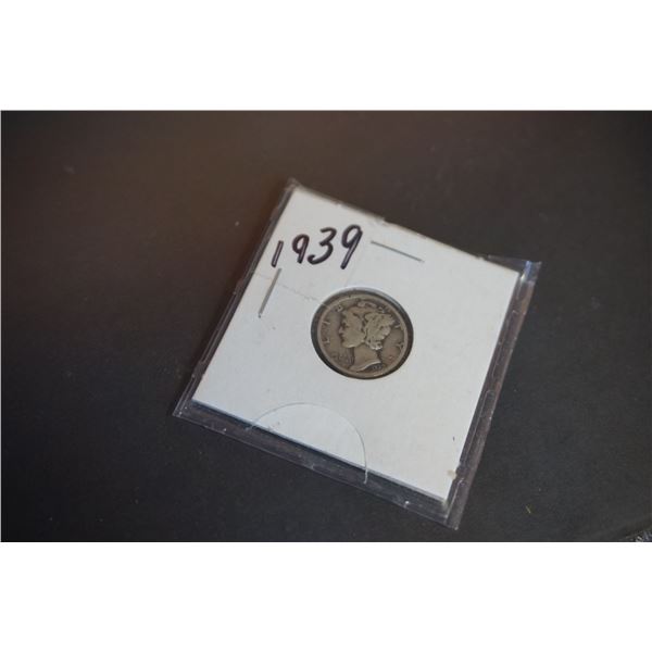 Silver coin dime 1939, US coin